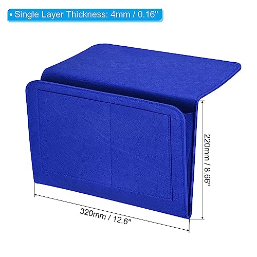PATIKIL 13in Bedside Caddy, Bed Caddy Bedside Organizer Hanging 5 Pocket Soft Felt Bed Pockets Bedside Storage Organizer Remote Control Holder for Bedroom Phones Glasses, Blue - color: Blue, size: 12.6*8.6inch