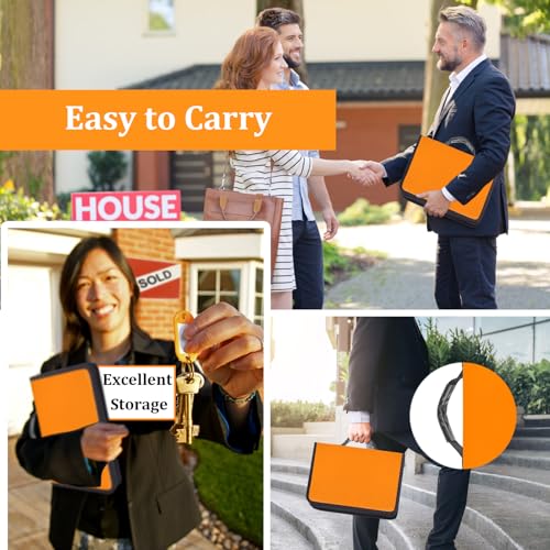 Portable Key Organizer with Handle, Fireproof and Waterproof Key Case, Key Holder with 54 Hooks and Tags Portable Key Storage Book for Offices Real Estate Agencies Hotels and Rental Management - size: 54 keys