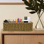 Remote Control Holder with Compartments, Multi-Slot Desk Organizers for Office Supplies, Pen Organizer for Desk,Makeup Brush Holder, Modern Stationary Organizer for Living Room or Home Office