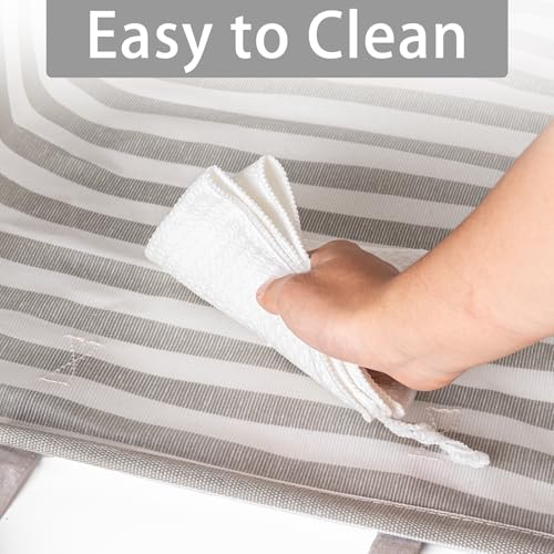 BOOMIBOO 2-Pack Large Laundry Basket,Waterproof Freestanding Laundry Hamper,Collapsible Clothes Basket with Easy Carry Handles in Laundry Room Bathroom Bedroom Dorm,Grey,100L - color: Grey, size: 100L