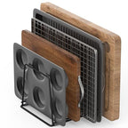 Cutting Board Organizer Kitchen Organizer Rack for Cutting Board, Bakeware, and Cookie Sheet, 5-Slot Heavy-Duty Steel Cookware Holder,Rust-Resistant with Anti-Slip Feet (1, Large) - size: Large