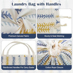 Canvas Laundry Bag 33"Wx 35"H, Thick Canvas Laundry Bag with Handles & Drawstring, Extra Large Heavy Duty Washable Basket Liner Hamper Liner Storage Sack (Fishbone) - color: Fishbone,1pc XL, size: XL 33"W x 35"H┃1 Pack