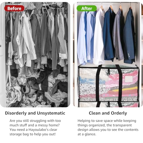 Moving Bags Heavy Duty Extra Large, Alternative for Moving Boxes & Moving Supplies,Clear Storage Bins with Lids, Plastic Packing Tote, Storage Bags for Clothes with Handles & Zippers(Clear, 12 Pack) - color: Clear, size: 12 Pack