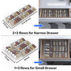 Jadehom 19 x 13 Inches Spice Drawer Organizer, 4 Tier Clear Acrylic Expandable In-Drawer Seasoning Jars Rack, Kitchen Drawer Spice Insert Tray for Cabinet/Countertop - size: 4 Pcs x 13 inch Width