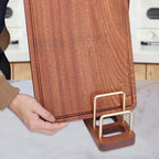Chopping Board Rack with Wood Base Multi Layer Lid Holder Baking Pan Storage Organiser Cabinet Accessory for Home Kitchen - size: 16.6*10*15.4cm