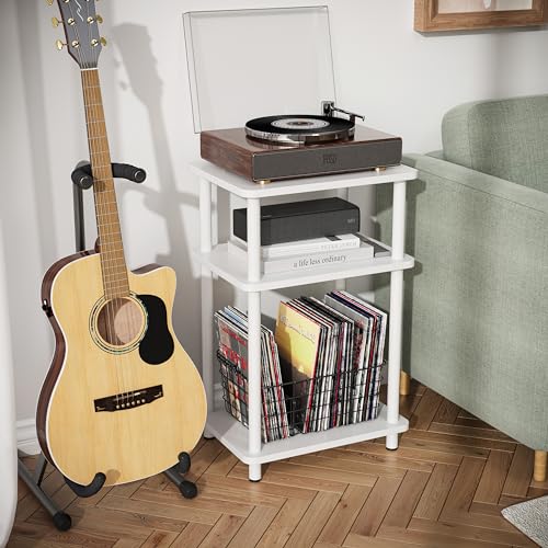 Apicizon 3 Tier End Table, Side Table with Storage Shelf, Small Wooden Table, Nightstand Bedside Table for Small Spaces, Bedroom, Living Room, Easy Assembly, White - color: White, size: 1 Set, style: 3 Tier