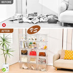 Freebat Stackable Storage Bins, Clear Acrylic Display Case, 5-Pack Acrylic Boxes with Lids, Clear Storage Containers Storage for Handbags, Collectibles & Figures - size: 5pack