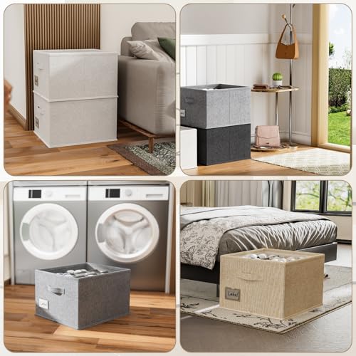 2 Pack Shoe Organizer for Closet, Fits 16-32 Pairs Fabric Shoe Storage Bins Large Shoe Box Storage Containers with Bottom Support for Shoes Space Saving Shoes Holder (Black, 19.7*15.7*11.8in) - color: Black, size: 19.7*15.7*11.8in