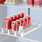 IBORING Drink Organizer for Fridge,Self Pushing Fridge Drink Organizer,Automatic Drink Dispenser for Fridge-Holds up to 15 Cans, 14.96inch, White - style: 3 Rows