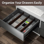 DUCOO 4 PCS Drawer Divider, 17"-22" Adjustable Bamboo Drawer Dividers Organizers, 2.3" High Expandable Separators for Kitchen, Clothes, Dressers, Home, Office, Mocha - color: Mocha