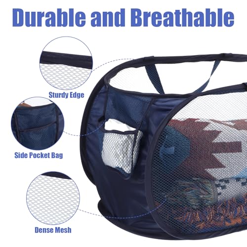 5 Pack Pop-Up Mesh Laundry Basket,5 Colors Pop Up Mesh Hamper,Open Laundry Baskets with Durable Handle Plastic Clothes Baskets for Home College Dorm Travel