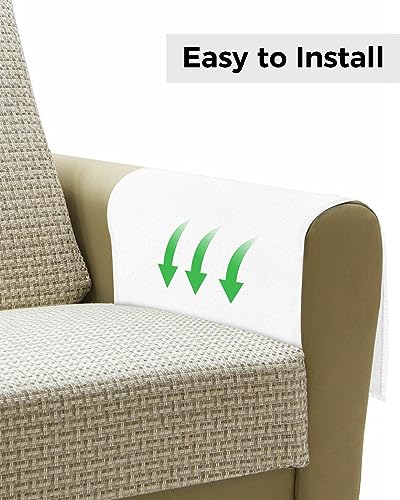 Sofa Armrest Organizer Bedside Caddy, White Non Slip Couch Remote Control Holder for Recliner, Pure White Arm Chair Caddy with Pocket for Magazine, Phone, 13''x35'' - size: 13x35 in
