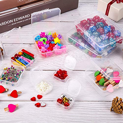 48 Packs Clear Small Plastic Containers Transparent Storage Box with Hinged Lid for Small Items Crafts Jewelry (2.12 x 2.12 x 0.79 Inches) - size: 2.12 x 2.12 x 0.79 in