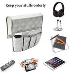 Sofa Armchair Caddy Non-slip Remote Control Holder 5 Pockets Sofa Armrest Organizer Caddy Storage for Recliner Couch Magazine Holder Armrest Side Pocket Storage for Magazine Tablet Glasses Phone