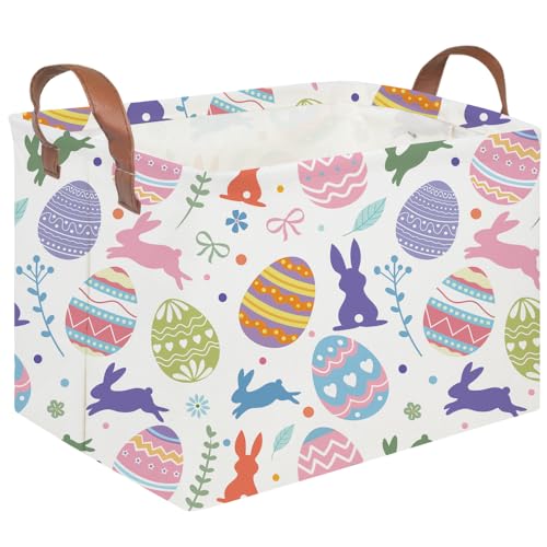FXOLCSHE Rectangular Easter basket,Nursery Hamper,Collapsible waterproof baby toy storage box for Kids,Toy Organizer,Home Decor,Gift Baskets(Cute egg) - color: Cute egg