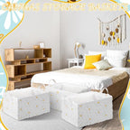 Kathfly Daisy Storage Baskets Plush Faux Fur Jacquard Design Laundry Basket with Handles Waterproof Flower Storage Bins Fabric Shelf Baskets for Organizing Closet Clothes - style: Daisy