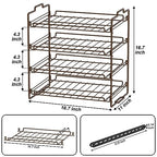 4 Tiers Stackable Can Rack Organizer, Wear-resistant Upgrade Beverage Food Can Dispenser Holder Holds up to 48 Cans for Kitchen Cabinet and Pantry (Brown) - color: brown