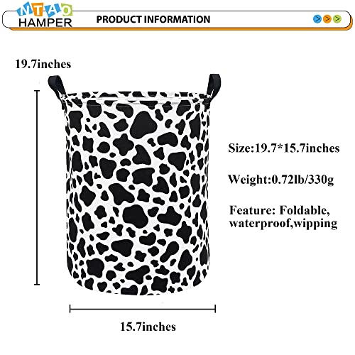 NTAOHAMPER Cow Laundry Basket,Collapsible Nursery Hamper,Waterproof Storage Bin with Handles for Bedroom,Room Decor,Gift Basket(Cow Stria) - color: Cow Stria