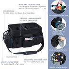 Large Cleaning Supplies Organizer-Cleaning Caddy Organizer With Handles & Shoulder Strap-Cleaning Bags for Cleaning Suppliers-Housekeepers Wearable Cleaning Tote Upgraded - color: Black