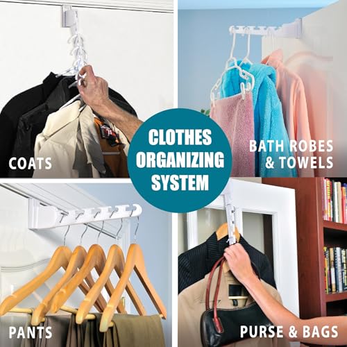 Wonder Hanger Over The Door 3-Pack Organizer for Clothes Hangers, Space-Saving Cascading Hanger Hooks, White - size: 3-Pack