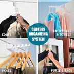 Wonder Hanger Over The Door 3-Pack Organizer for Clothes Hangers, Space-Saving Cascading Hanger Hooks, White - size: 3-Pack