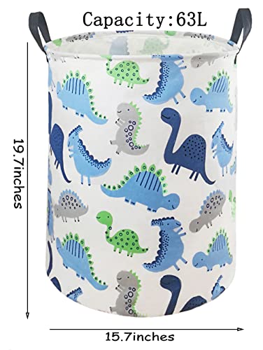 MAIZMZ Kids Hamper Storage Basket Nursery Bins Baby Gift Toy Organizer Box Laundry Basket Large Canvas Collapsible Chest for Home/Dorm/Kitchen/Pet/Closet/Shelf/Room Decor(Dinosaur) - color: Dinosaur