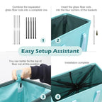 Odonata Slim Laundry Hamper Handles Collapsible Laundry Basket Thin Dirty Clothes Basket Narrow Laundry Bag Foldable Dirty Hamper 45L (Baby Blue) - color: Baby Blue