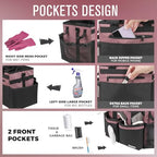 SCAVATA Compact Wearable Cleaning Caddy, Small Cleaning Caddy Supplies Organizer with Handle & Shoulder Straps for Housekeepers, Under Sink & Car Cleaning Tool Organizers Bag (LotusPink) - color: LotusPink