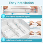 Vtopmart 2.36” Drawer Dividers with Expandable Inserts, 12.8"-22.3" Adjustable Kitchen Drawer Organizer, Clear Plastic Organizer Separator for Flatware, Utensil, Cutlery, 8 Dividers with 14 Inserts - size: Short-2.36" with Inserts