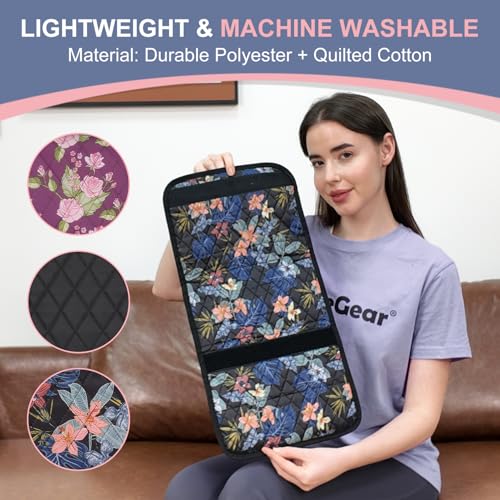 supregear Walker Bag, Universal Seniors Caddy Organizer with Multiple Pockets, Lightweight Accessories for Elderly, Rollators, Wheelchairs and Bedside Rails, Easy to Use Storage Pouch, Floral Black - color: Floral Black