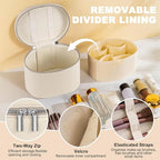 Makeup Bag Vanity Case Cosmetic Bag with Removable Divider Travel Toiletry Bag for Women Portable Make up Box Organizer, Beige - color: Beige