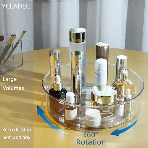 6 Pack Lazy Susan 11.5" Inch Turntable Organizer Organization Storage Container Bins Spice Rack Cabinet Rotating Condiment for Pantry Countertop Kitchen Vanity Bathroom Jewelry Holder Clear - size: 11.5 inch 6pack