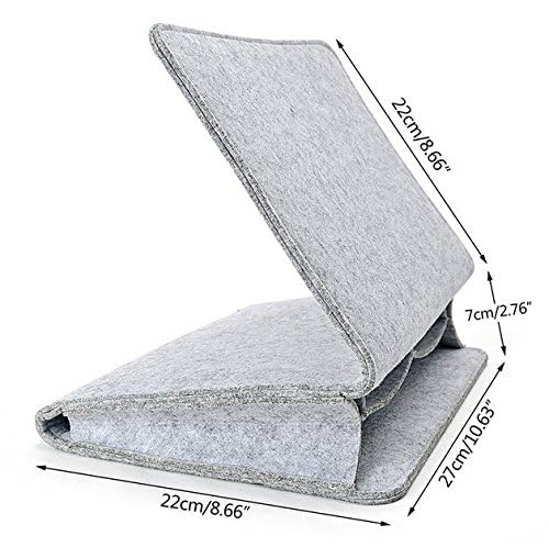 Fengtaike Useful Multi Grey Bed Storage Pockets Felt Bedside Hanging Storage Phone Remote Control Organizer Holder with 2 Inner Pockets for Bed Table Sofa