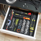 Utensil Organizer Silverware Drawer Organizer - Bamboo Expandable Cutlery Tray with Dividers for Utensil Holder Office Storage Makeup Desk Drawer Tool Organization W13.5"-19.5" x L17.5" x H2.5"(Black) | Expandable, Cutlery Tray, with Dividers, Utensil Hol
