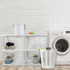 Gracious Living Laundry Basket, Easy Carry Flex Collapsible Hamper, 87.5 Liters, White - Large Plastic Clothes Storage Organizer for Home, Bathroom, and Bedroom - size: 1 Pack