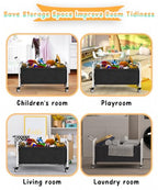 80L Large Kids Toy Box with Wheels, Toy Chest Storage Organizer for Toddlers, Boys, Girls, Toy Storage Bin for Stuffed Animals, PlayRoom, Bedroom, Nursery, Living Room, White