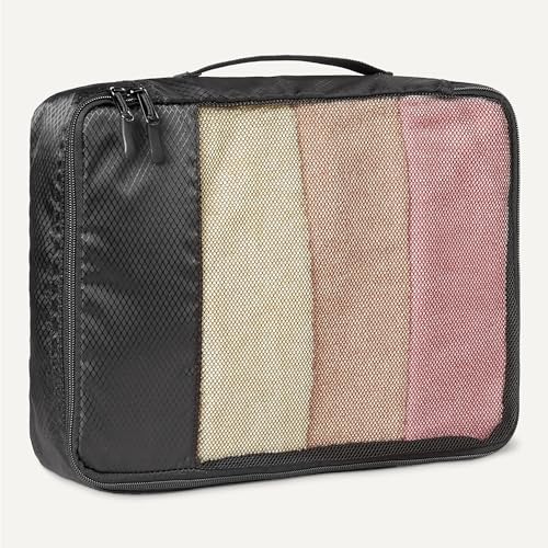 Amazon Essentials 8-Piece Packing Cubes Travel Accessories Set, Luggage Organiser with Double Zip, rPET Construction, Space-Saving Design, Black - color: Black, size: 8 x Assorted Sizes