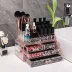 ZHIAI Stackable cosmetic organizer with drawers, easy to organize cosmetic products accessories Suitable for vanity, toilet, bathroom and bedroom organization and storage