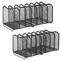 Simple Trending 2 Pack Mesh Desktop File Sorter Organizer, 7-Section Bookshelf For Desk Home Office, Black - style: 2BK-7 Section Black