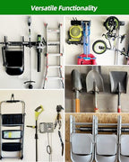 PIYILO Garden Tool Organizer 48 in with 18 Garage Hooks, Heavy Duty Garage Wall Hooks for Hanging Ladder, Bike, Tool Storage Rack for Yard Tools, Shovel, Shed (23 Pack) - size: 48 inch 18-Hook