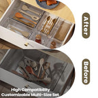 Clear Plastic Drawer Organizer Set with 15 Inch Extra Long Bins, 4 Sizes Large Acrylic Organizers for Kitchen Utensils, Bathroom Trays and Makeup Storage - style: 10pcs with 15inches organizer