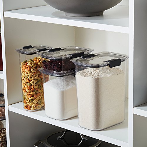 Rubbermaid Brilliance Pantry Food Storage Container Set, BPA-Free, Airtight & Leak-Proof, Clear, 8-Piece, Dishwasher Safe - size: Set of 4 Assorted Containers (8-Piece)