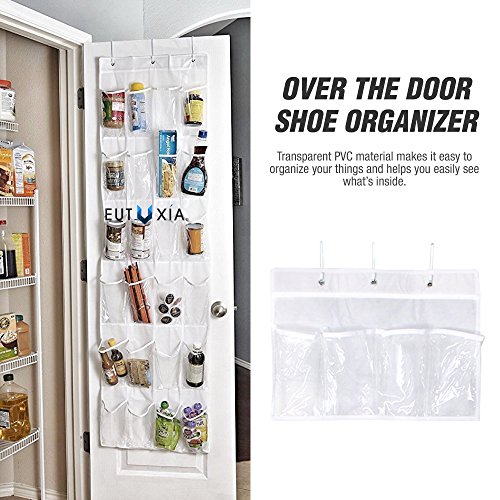 Over the Door Shoe Organizer [White/Clear] - size: 1 PK
