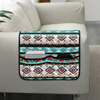 Blue Aztec Tribal Geometry Print Armrest Cover for Sofa Control Holder Sofa Armrest Organizer for Magazine, Tablet, Phone, iPad Chair Arm Covers 44x20 inch Couch Cover - color: Blue Aztec Tribal Geometry