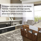 Armchair Caddy,Non Slip Sofa Armrest Organizer, Couch Armrest Remote Control Holder,Waterproof Recliner Arm Caddy with 14 Pockets for Cell Phone TV Remote Control - color: Brown