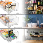 Sorbus Plastic Storage Bins Stackable Clear Pantry Organizer Box Bin for Organizing Kitchen Fridge, Food, Snack Pantry, Fruit, Vegetables, Bathroom, Wide & Narrow Deep (4 Pack) - size: 4 Pack
