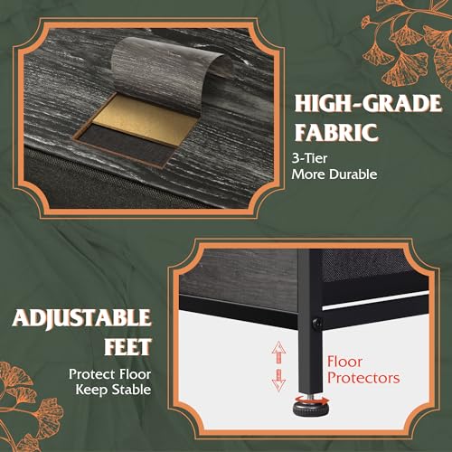 WLIVE Tall Dresser with 10 Drawers, Dressers & Chest of Drawers, Dresser for Closet, Bedroom, Hallway, Living Room, Entryway, Black - color: Charcoal Black Wood Grain Print