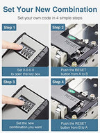 Puroma Key Lock Box with Key Hook, Resettable 4-Digit Combination, Waterproof Key Storage Security, Large Capacity Wall Mounted for House Keys, Realtors, Garage Spare Keys