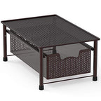 Simple Houseware Stackable Cabinet Basket Drawer Organizer, Bronze - color: Bronze, size: 1-Tier
