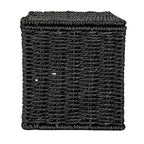 Household Essentials Small Handwoven Paper Rope Wicker Basket with Lid, Black - color: Black, size: Small (Pack of 1)